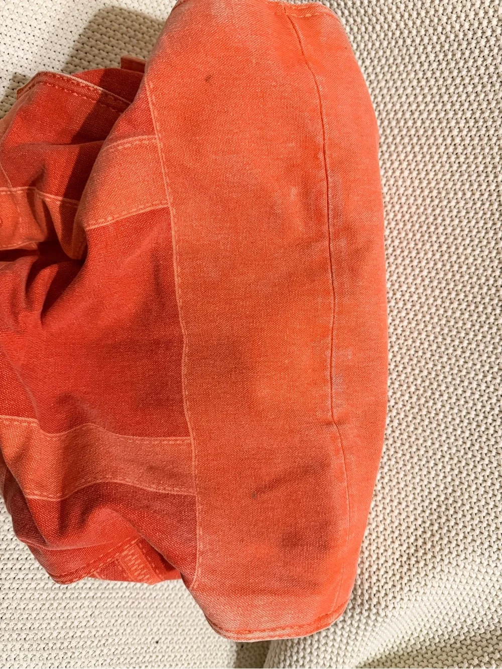Tory Burch Orange Canvas Logo Tote Bag